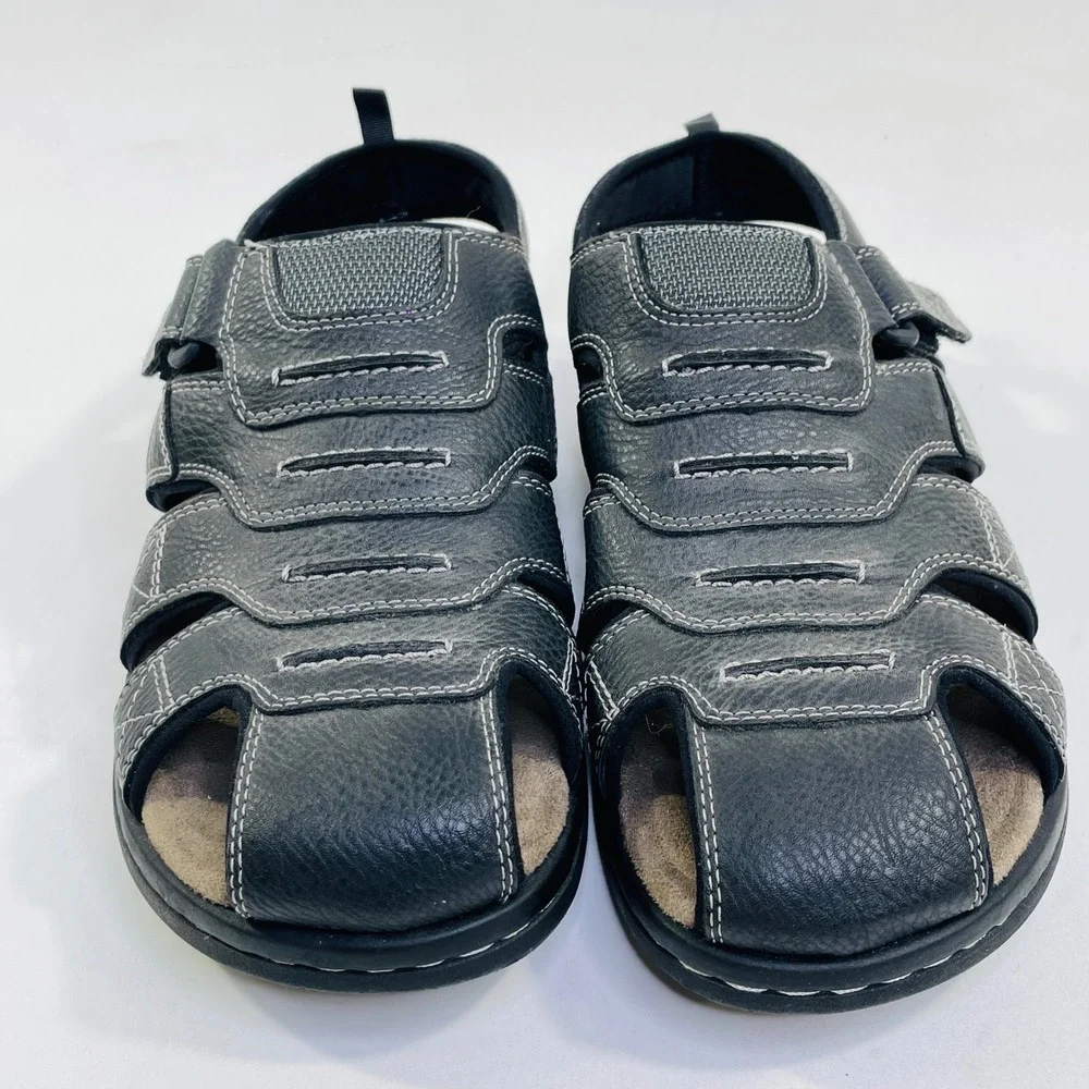 Dockers Men 9M Fisherman Sandals Black Memory Foam 90-21374 Outdoor Casual Shoes